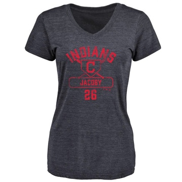 Women's Cleveland Guardians Brook Jacoby ＃26 Base Runner T-Shirt - Navy