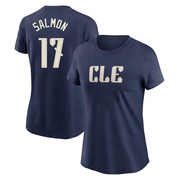 Women's Cleveland Guardians Chico Salmon ＃17 2024 City Connect T-Shirt - Navy