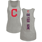 Women's Cleveland Guardians Custom ＃00 Backer Tank Top Ash