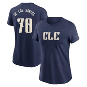 Women's Cleveland Guardians Deyvison De Los Santos ＃70 2024 City Connect T-Shirt - Navy