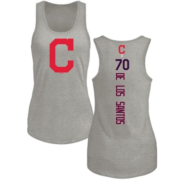 Women's Cleveland Guardians Deyvison De Los Santos ＃70 Backer Tank Top Ash