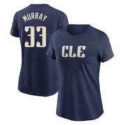 Women's Cleveland Guardians Eddie Murray ＃33 2024 City Connect T-Shirt - Navy