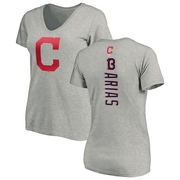 Women's Cleveland Guardians Gabriel Arias ＃13 Backer Slim Fit T-Shirt Ash