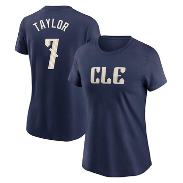 Women's Cleveland Guardians Jake Taylor ＃7 2024 City Connect T-Shirt - Navy