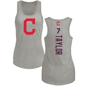 Women's Cleveland Guardians Jake Taylor ＃7 Backer Tank Top Ash