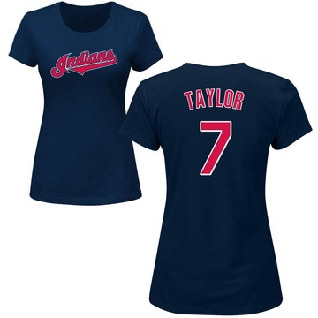 Women's Cleveland Guardians Jake Taylor ＃7 Roster Name & Number T-Shirt - Navy