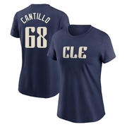 Women's Cleveland Guardians Joey Cantillo ＃68 2024 City Connect T-Shirt - Navy