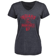 Women's Cleveland Guardians Johnathan Rodriguez ＃67 Base Runner T-Shirt - Navy