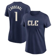 Women's Cleveland Guardians Jose Cardenal ＃1 2024 City Connect T-Shirt - Navy