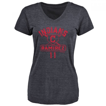 Women's Cleveland Guardians Jose Ramirez ＃11 Base Runner T-Shirt - Navy