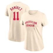 Women's Cleveland Guardians Jose Ramirez ＃11 Game American League 2024 All-Star Team T-Shirt - Cream