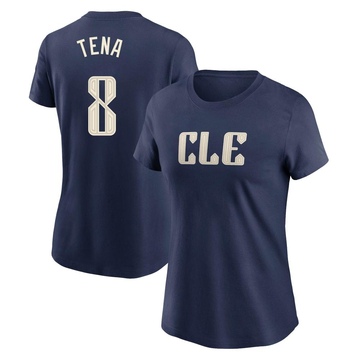 Women's Cleveland Guardians Jose Tena ＃8 2024 City Connect T-Shirt - Navy