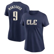 Women's Cleveland Guardians Kyle Manzardo ＃9 2024 City Connect T-Shirt - Navy