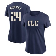 Women's Cleveland Guardians Manny Ramirez ＃24 2024 City Connect T-Shirt - Navy