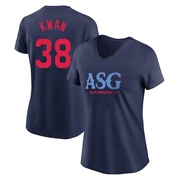 Women's Cleveland Guardians Steven Kwan ＃38 Game 2024 All-Star Collection Legend T-Shirt - Navy