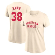 Women's Cleveland Guardians Steven Kwan ＃38 Game American League 2024 All-Star Team T-Shirt - Cream