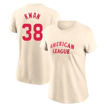 Women's Cleveland Guardians Steven Kwan ＃38 Game American League 2024 All-Star Team T-Shirt - Cream