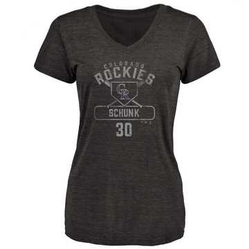 Women's Colorado Rockies Aaron Schunk ＃30 Base Runner T-Shirt - Black