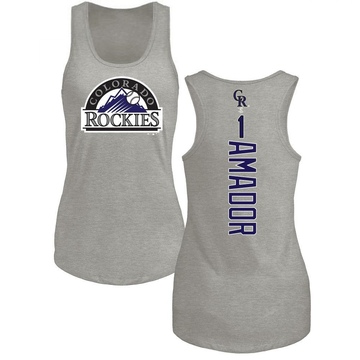 Women's Colorado Rockies Adael Amador ＃1 Backer Tank Top Ash