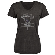 Women's Colorado Rockies Adael Amador ＃1 Base Runner T-Shirt - Black