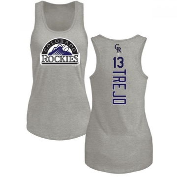 Women's Colorado Rockies Alan Trejo ＃13 Backer Tank Top Ash