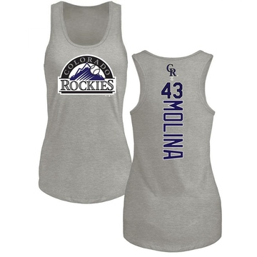 Women's Colorado Rockies Anthony Molina ＃43 Backer Tank Top Ash