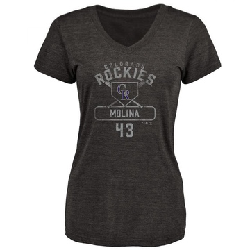 Women's Colorado Rockies Anthony Molina ＃43 Base Runner T-Shirt - Black