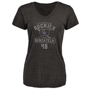 Women's Colorado Rockies Antonio Senzatela ＃49 Base Runner T-Shirt - Black