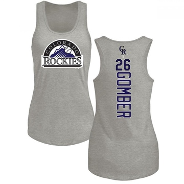 Women's Colorado Rockies Austin Gomber ＃26 Backer Tank Top Ash