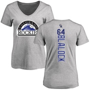 Women's Colorado Rockies Bradley Blalock ＃64 Backer Slim Fit T-Shirt Ash