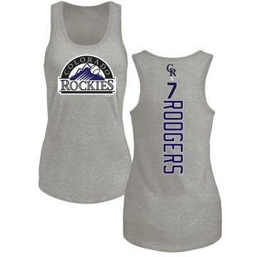 Women's Colorado Rockies Brendan Rodgers ＃7 Backer Tank Top Ash