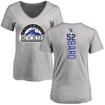 Women's Colorado Rockies Daniel Bard ＃52 Backer Slim Fit T-Shirt Ash