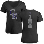 Women's Colorado Rockies Drew Romo ＃3 Backer Slim Fit T-Shirt - Black