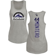 Women's Colorado Rockies Elehuris Montero ＃44 Backer Tank Top Ash