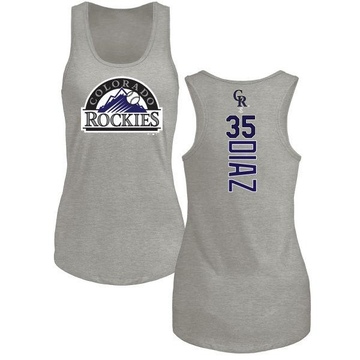 Women's Colorado Rockies Elias Diaz ＃35 Backer Tank Top Ash