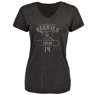 Women's Colorado Rockies Ezequiel Tovar ＃14 Base Runner T-Shirt - Black