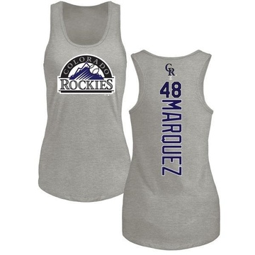 Women's Colorado Rockies German Marquez ＃48 Backer Tank Top Ash