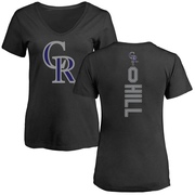 Women's Colorado Rockies Jaden Hill ＃0 Backer Slim Fit T-Shirt - Black