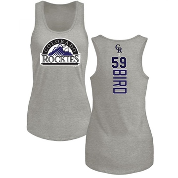 Women's Colorado Rockies Jake Bird ＃59 Backer Tank Top Ash