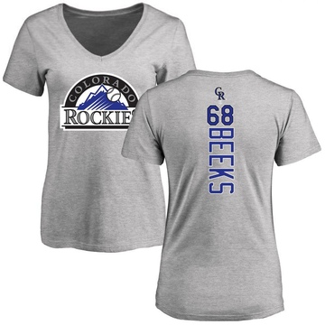 Women's Colorado Rockies Jalen Beeks ＃68 Backer Slim Fit T-Shirt Ash