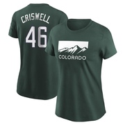 Women's Colorado Rockies Jeff Criswell ＃46 2022 City Connect Name & Number T-Shirt - Green