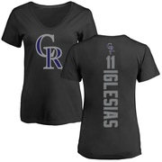 Women's Colorado Rockies Jose Iglesias ＃11 Backer Slim Fit T-Shirt - Black