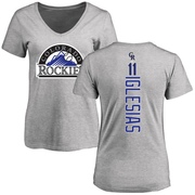 Women's Colorado Rockies Jose Iglesias ＃11 Backer Slim Fit T-Shirt Ash