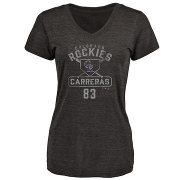 Women's Colorado Rockies Julio Carreras ＃83 Base Runner T-Shirt - Black