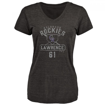 Women's Colorado Rockies Justin Lawrence ＃61 Base Runner T-Shirt - Black