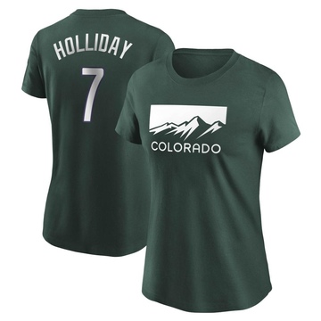 Women's Colorado Rockies Matt Holliday ＃7 2022 City Connect Name & Number T-Shirt - Green