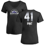 Women's Colorado Rockies Riley Pint ＃41 Midnight Mascot V-Neck T-Shirt - Black