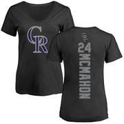 Women's Colorado Rockies Ryan McMahon ＃24 Backer Slim Fit T-Shirt - Black