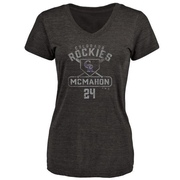 Women's Colorado Rockies Ryan McMahon ＃24 Base Runner T-Shirt - Black