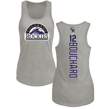 Women's Colorado Rockies Sean Bouchard ＃12 Backer Tank Top Ash